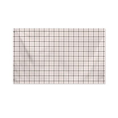 Pastel Pink And Black Tattersall Print Polyester Flag
