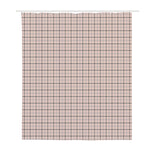Pastel Pink And Black Tattersall Print Polyester Shower Curtain
