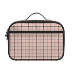 Pastel Pink And Black Tattersall Print Portable Lunch Bag