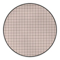 Pastel Pink And Black Tattersall Print Round Floor Mat