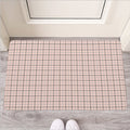 Pastel Pink And Black Tattersall Print Rubber Doormat