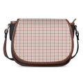 Pastel Pink And Black Tattersall Print Saddle Bag
