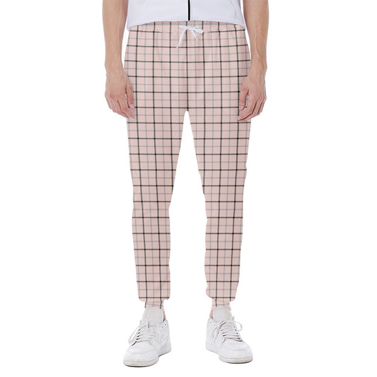 Pastel Pink And Black Tattersall Print Scuba Joggers