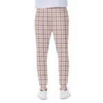 Pastel Pink And Black Tattersall Print Scuba Joggers