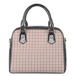 Pastel Pink And Black Tattersall Print Shoulder Handbag