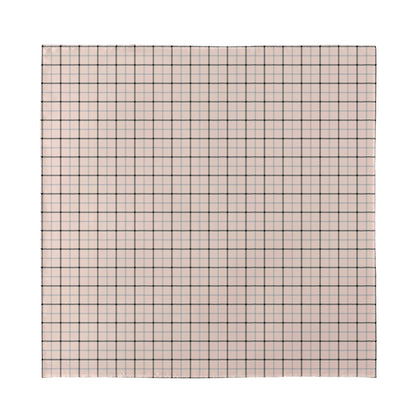 Pastel Pink And Black Tattersall Print Silk Bandana