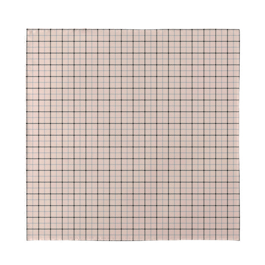 Pastel Pink And Black Tattersall Print Silk Bandana