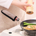 Pastel Pink And Black Tattersall Print Skillet Handle Cover