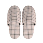 Pastel Pink And Black Tattersall Print Slippers
