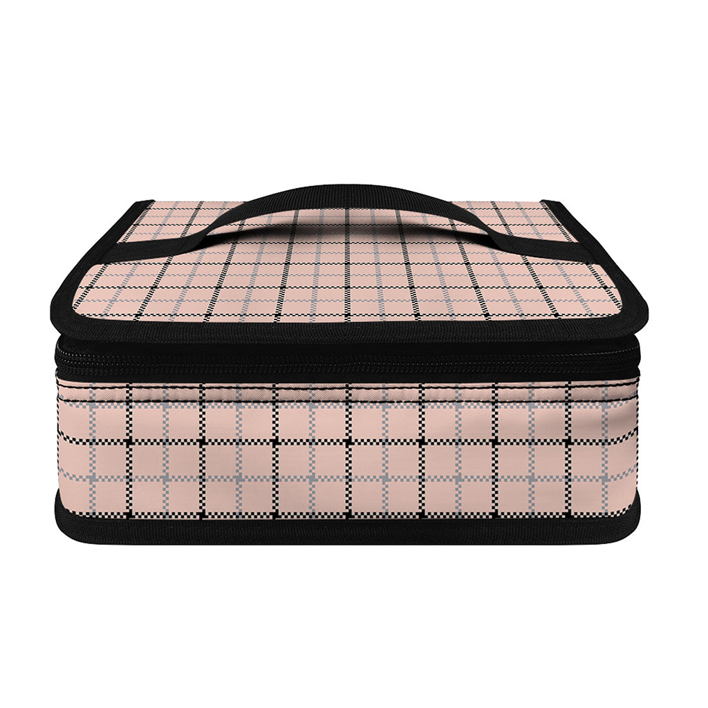 Pastel Pink And Black Tattersall Print Small Lunch Bag