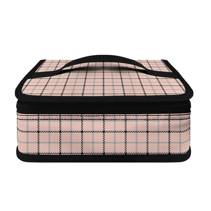 Pastel Pink And Black Tattersall Print Small Lunch Bag