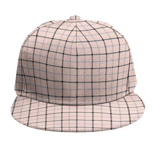 Pastel Pink And Black Tattersall Print Snapback Cap