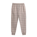 Pastel Pink And Black Tattersall Print Sweatpants