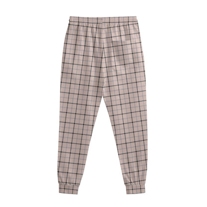 Pastel Pink And Black Tattersall Print Sweatpants