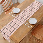 Pastel Pink And Black Tattersall Print Table Runner