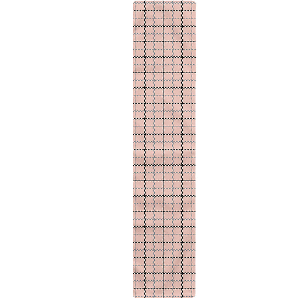 Pastel Pink And Black Tattersall Print Table Runner