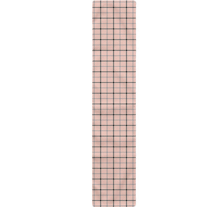 Pastel Pink And Black Tattersall Print Table Runner