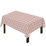 Pastel Pink And Black Tattersall Print Tablecloth