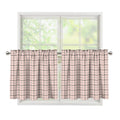 Pastel Pink And Black Tattersall Print Tier Curtains