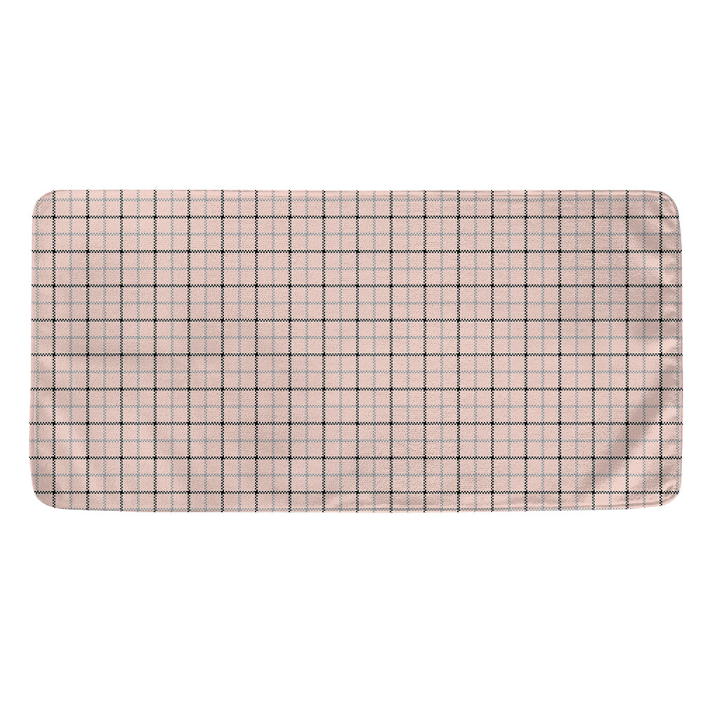 Pastel Pink And Black Tattersall Print Towel
