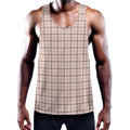 Pastel Pink And Black Tattersall Print Men's Workout Tank Top
