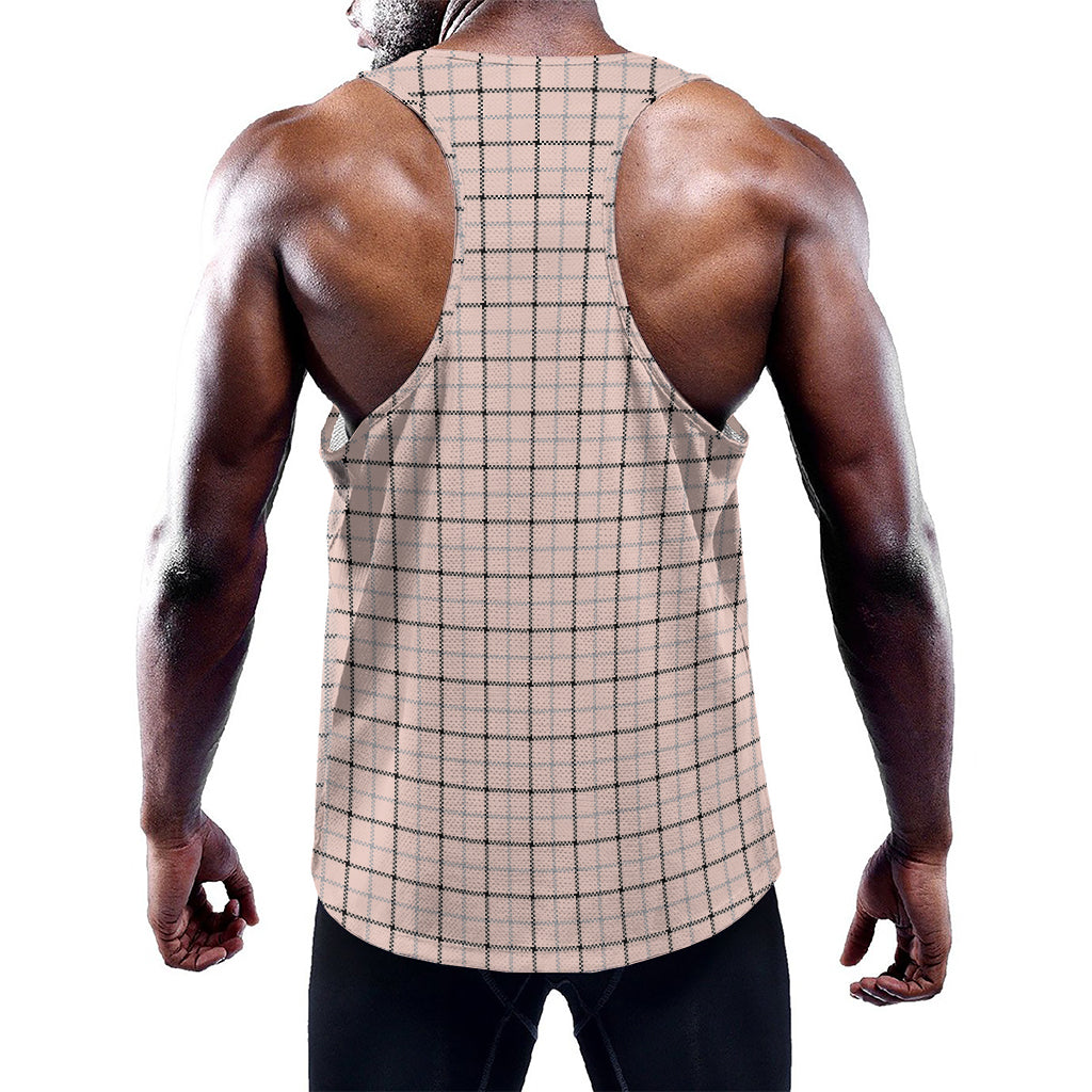 Pastel Pink And Black Tattersall Print Training Tank Top