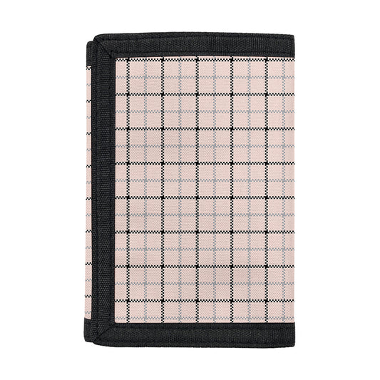 Pastel Pink And Black Tattersall Print Trifold Wallet