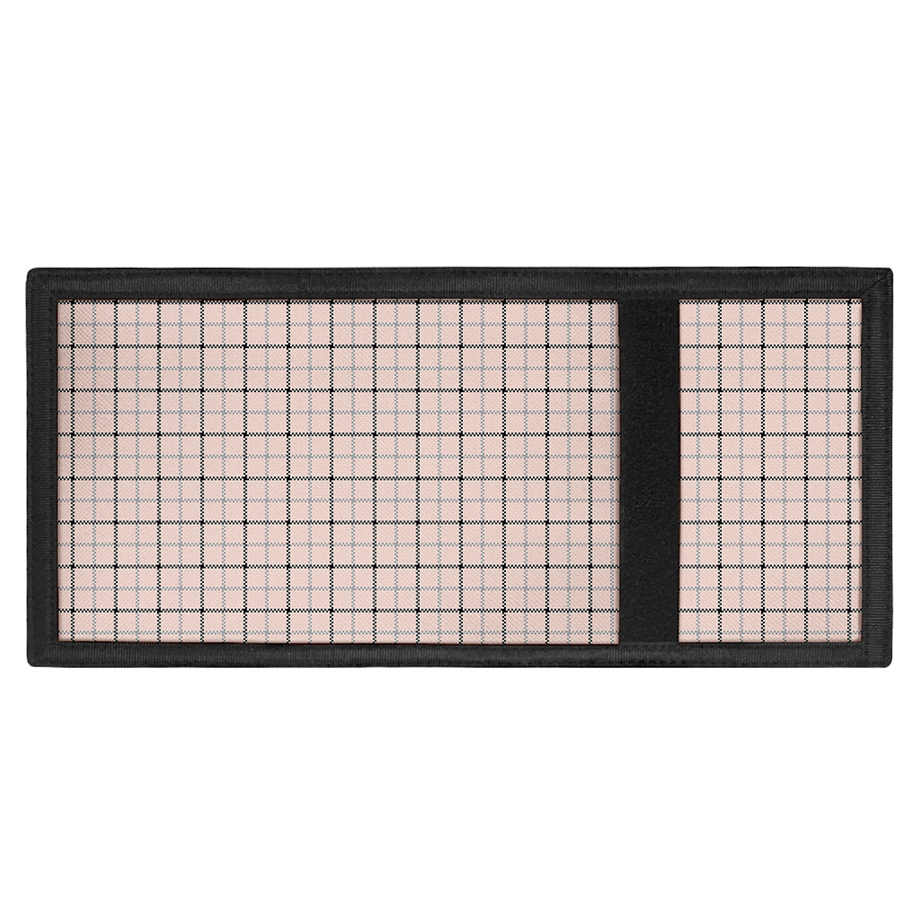 Pastel Pink And Black Tattersall Print Trifold Wallet