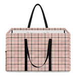Pastel Pink And Black Tattersall Print Utility Tote Bag