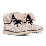 Pastel Pink And Black Tattersall Print Winter Boots