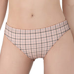 Pastel Pink And Black Tattersall Print Women's Panties