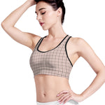 Pastel Pink And Black Tattersall Print Women's Sports Bra