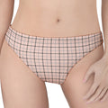 Pastel Pink And Black Tattersall Print Women's Thong