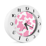 Pastel Pink And White Cow Print Alarm Clock