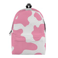 Pastel Pink And White Cow Print School Backpack