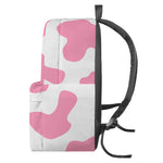 Pastel Pink And White Cow Print Backpack