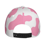 Pastel Pink And White Cow Print Baseball Cap