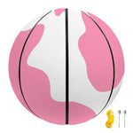 Pastel Pink And White Cow Print Basketball