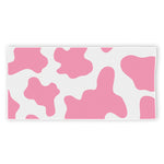Pastel Pink And White Cow Print Beach Towel