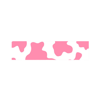 Pastel Pink And White Cow Print Bed Runner