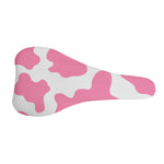 Pastel Pink And White Cow Print Bicycle Seat Cover