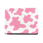 Pastel Pink And White Cow Print Bifold Wallet