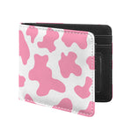 Pastel Pink And White Cow Print Bifold Wallet