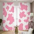 Pastel Pink And White Cow Print Dimout Pencil Pleat Curtains