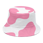 Pastel Pink And White Cow Print Bucket Hat