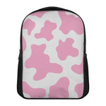 Pastel Pink And White Cow Print Casual Backpack