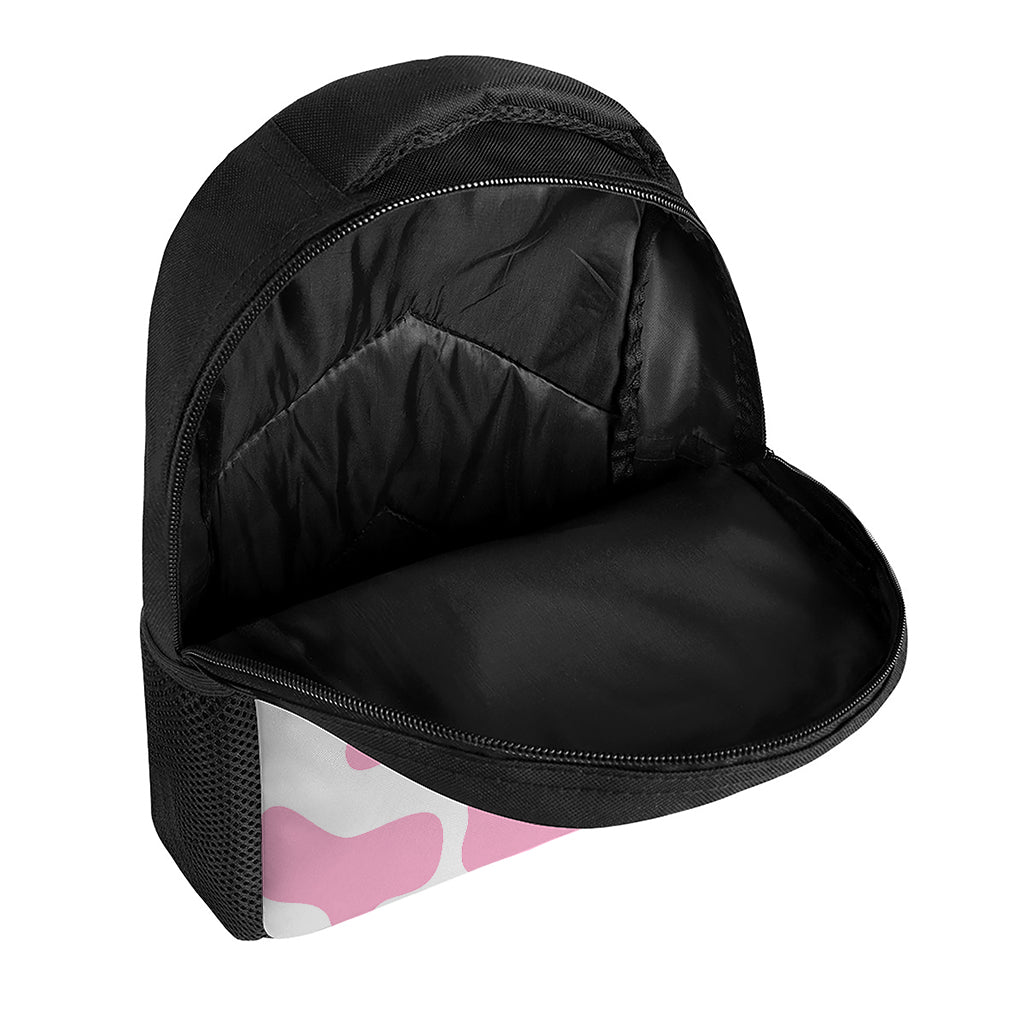 Pastel Pink And White Cow Print Casual Backpack