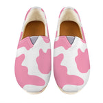Pastel Pink And White Cow Print Casual Shoes
