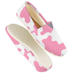 Pastel Pink And White Cow Print Casual Shoes