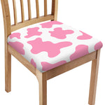 Pastel Pink And White Cow Print Chair Cushion Cover